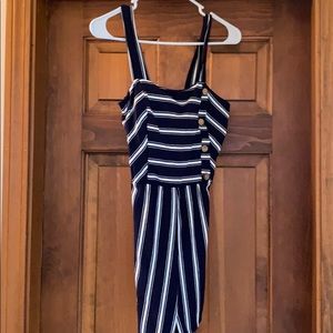 Navy & White Sailor Romper